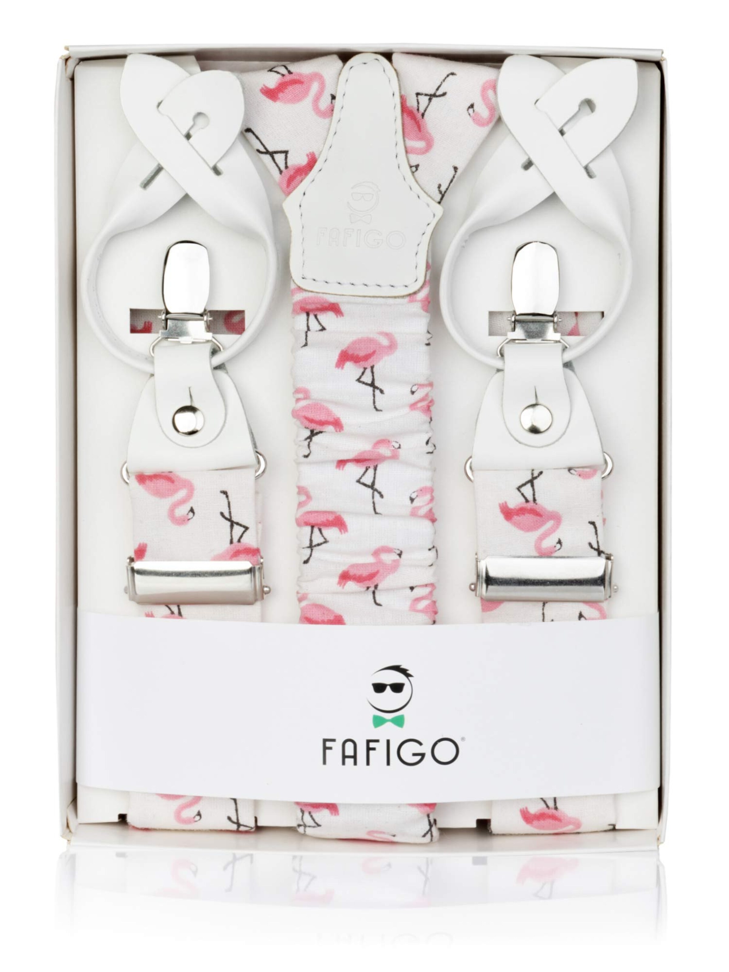 FAFIGO Hosenträger 'Zio Crockett'‌‌‌‌‌‌‌‌ in Weiß: Vorderseite