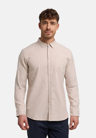 JEFF Comfort fit Button Up Shirt 'Silvwin' in Beige: front