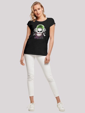 F4NT4STIC Shirt 'Suicide Squad Joker Coloured Smile' in Zwart