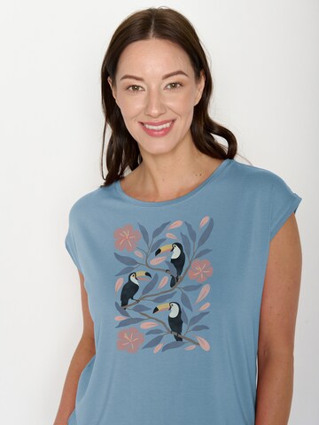 T-shirt 'Timid Tucan Flower' GREENBOMB en bleu