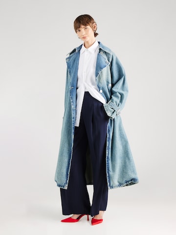 BOSS Wide leg Pleat-front trousers 'Tiana4' in Blue