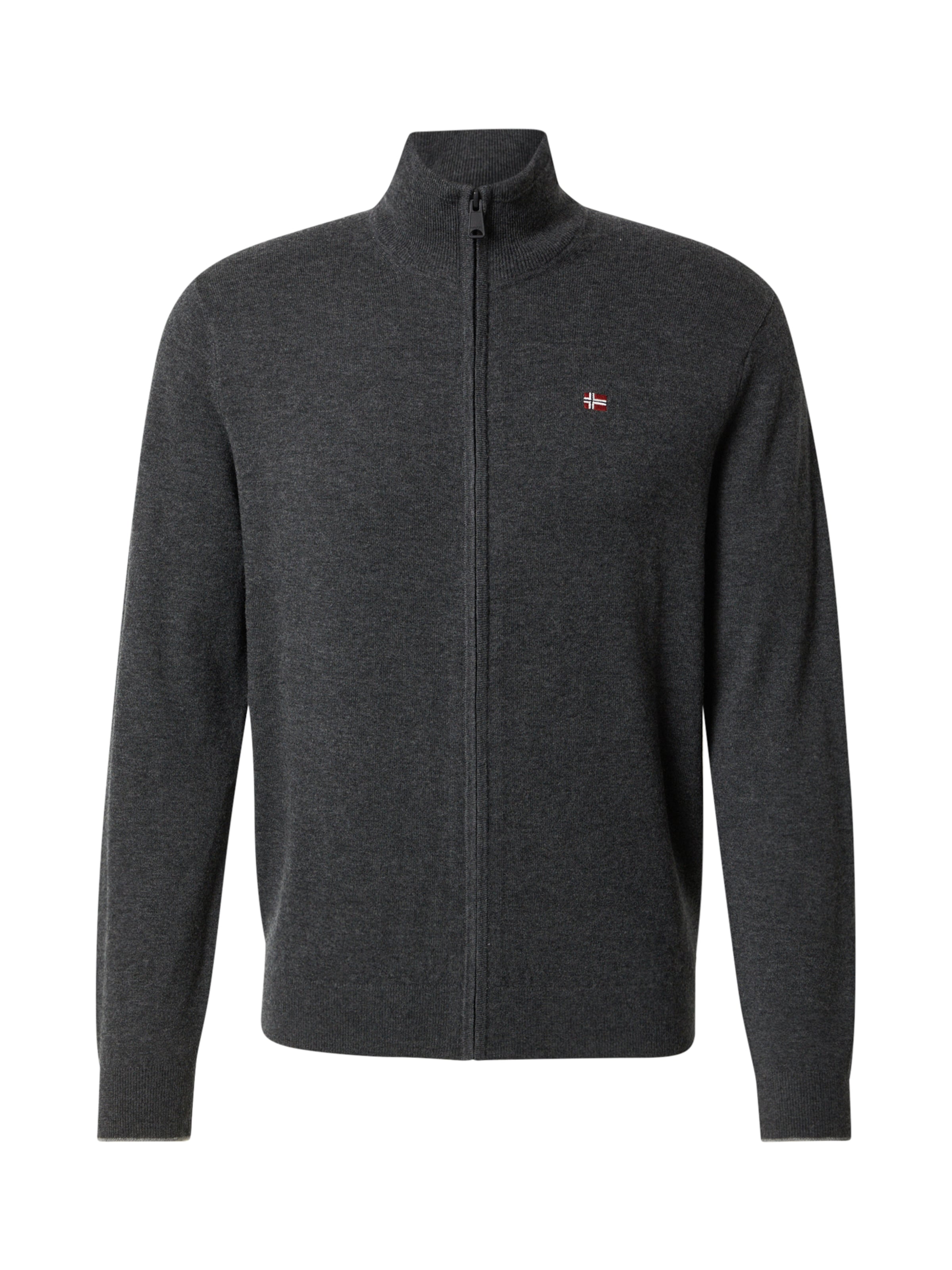 pelēks NAPAPIJRI Adīta jaka 'DAMAVAND': no priekšpuses