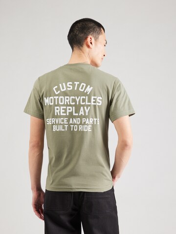 T-Shirt REPLAY en vert : devant