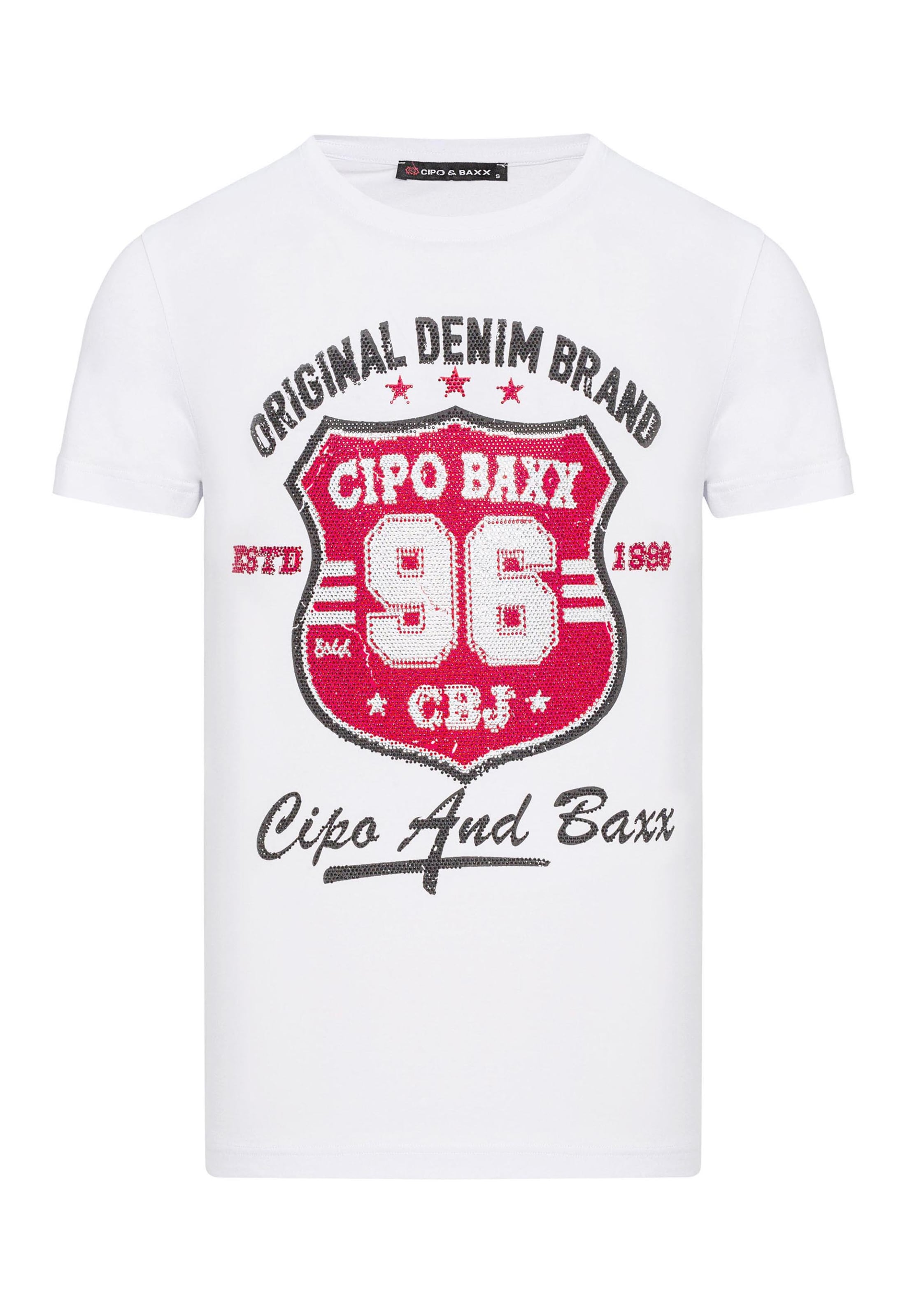 T-Shirt CIPO & BAXX en blanc : devant