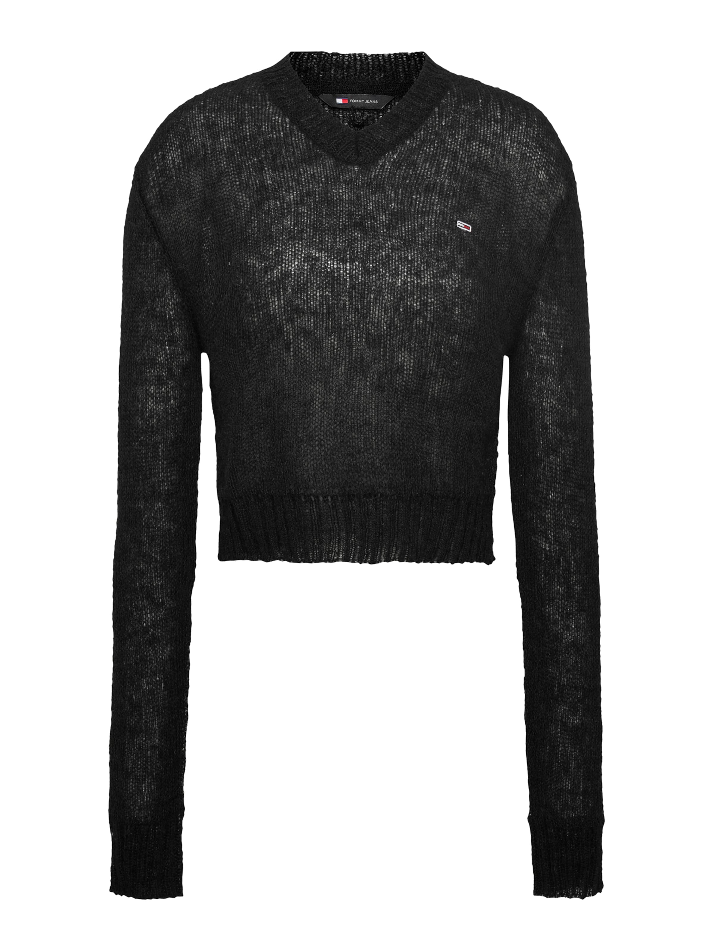 Tommy Jeans Sweater in Black: front