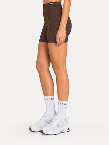Smilodox Skinny Short Leggings ' Velvara ' in Braun