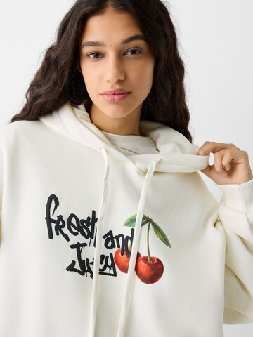 Sweat-shirt Bershka en blanc