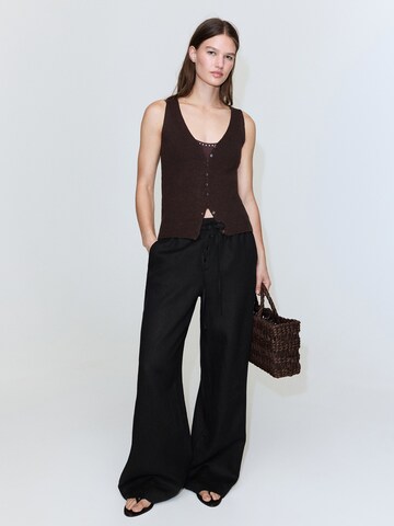 MANGO Wide Leg Hose 'SOMA' in Schwarz