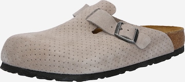 BIRKENSTOCK - Sapato aberto 'Boston' em cinzento: frente