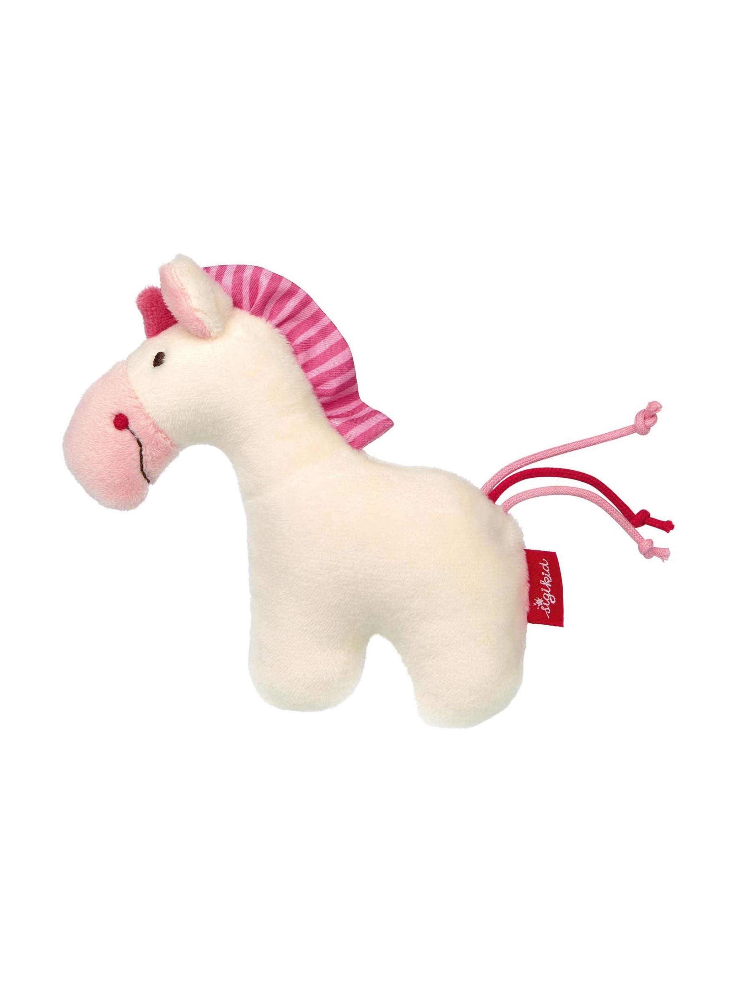 SIGIKID Stuffed animals 'Rassel-Greifling RedStars' in White: front