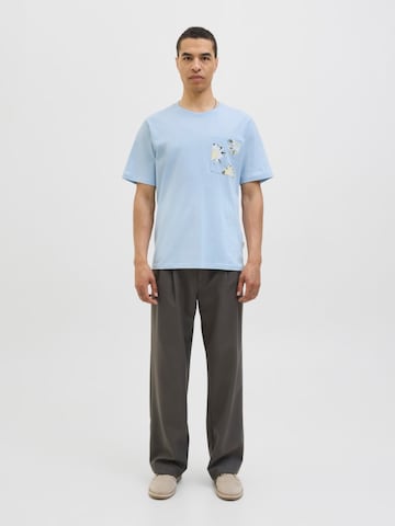 JACK & JONES Shirt 'JORTAVIRA AOP POCKET TEE' in Blue