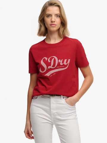 Superdry & Co Μπλουζάκι 'Varsity' σε κόκκινο: μπροστά