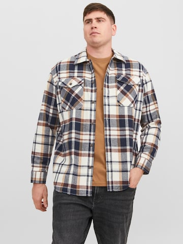 Jack & Jones Plus Comfort Fit Πουκάμισο 'Eddie' σε λευκό: μπροστά