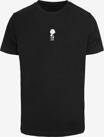 Merchcode Shirt 'Peanuts - Charlie Brown' in Black: front