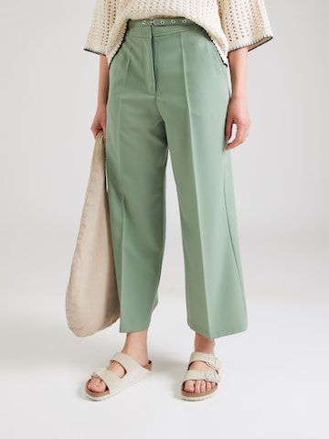 ABOUT YOU Wide leg Pleated Pants 'Antonina' in Green: front