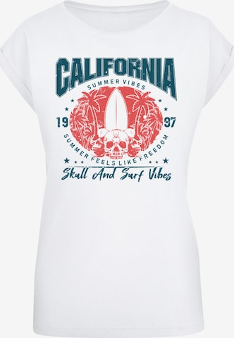 F4NT4STIC Shirt 'California skull summer vibes' in White: front