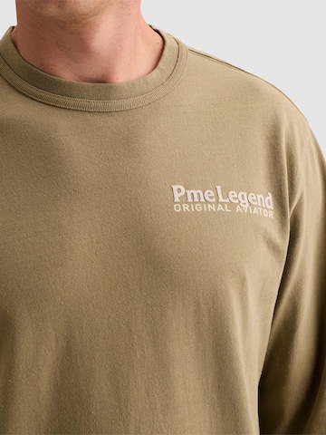 PME Legend Koszulka 'Relaxed fit T-shirt with long sleeves and back artwork' w kolorze zielony