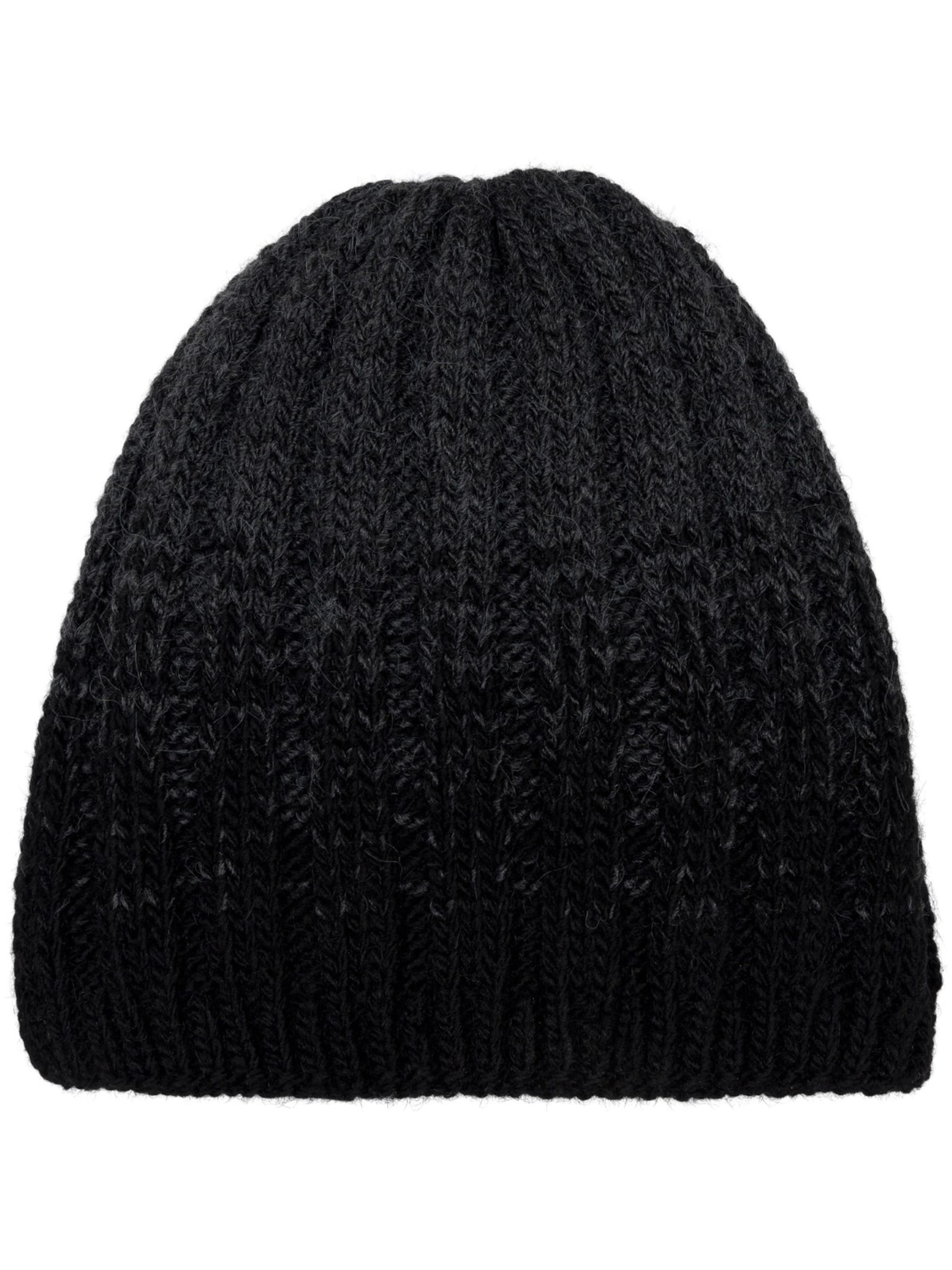 styleBREAKER Mütze 'Strickmütze Farbverlauf mit Thermo-Fleece'‌‌‌‌‌‌‌‌ in Schwarz