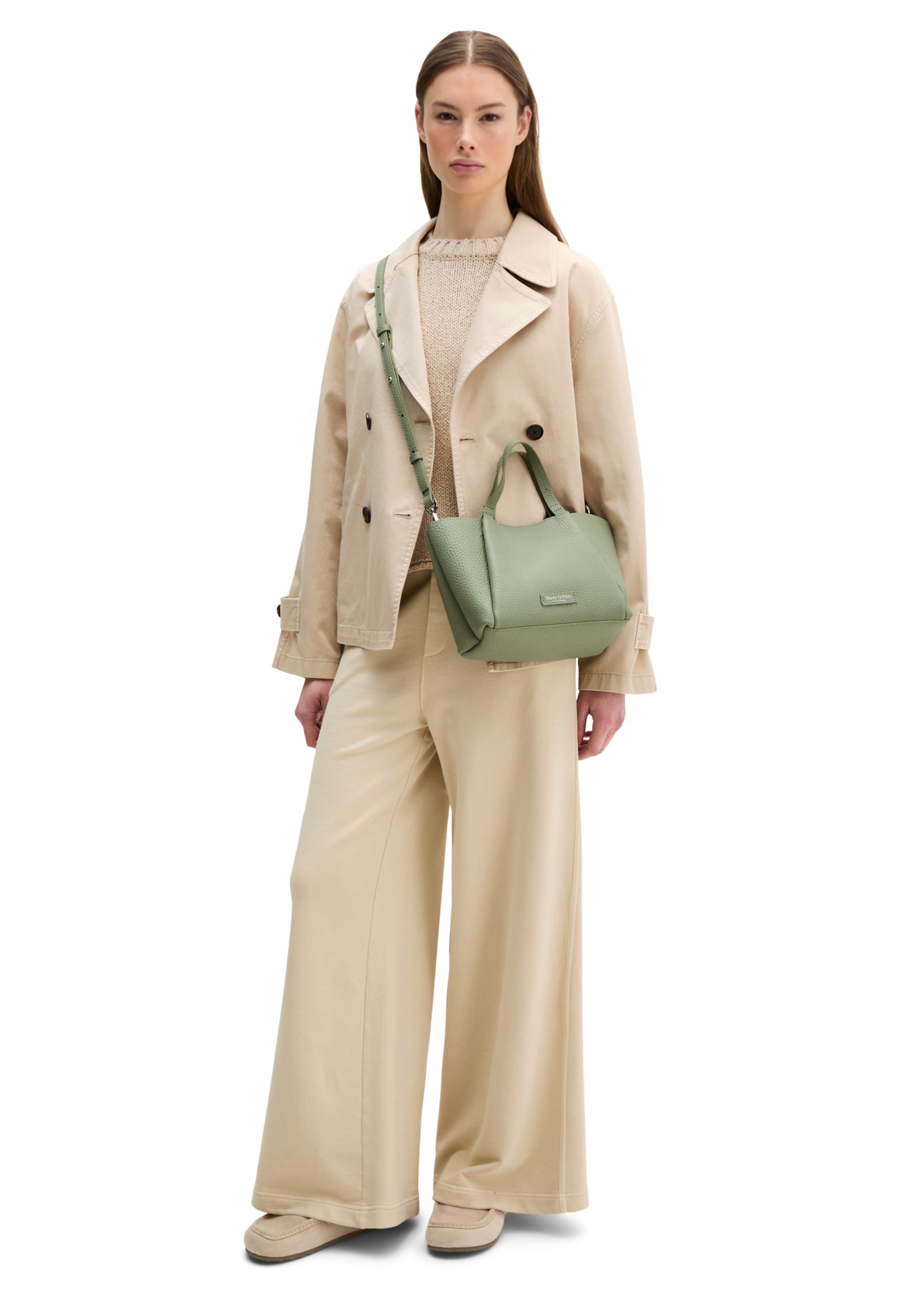 Marc O'Polo Schoudertas in Groen: voorkant