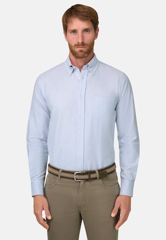Boggi Milano Regular fit Zakelijk overhemd in Blauw: voorkant