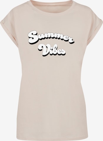 T-shirt 'Summer Vibes' Merchcode en beige : devant