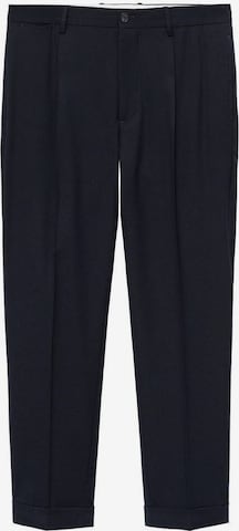 MANGO MAN Pleat-Front Pants 'Milton' in Blue: front