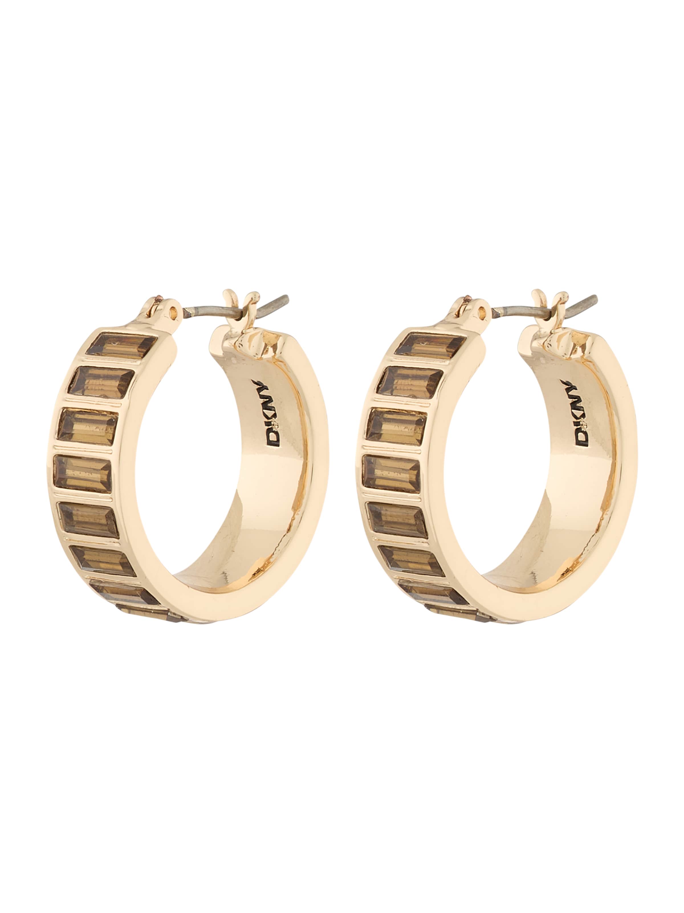 Boucles d'oreilles DKNY en or : devant