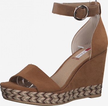 s.Oliver Strap Sandals in Brown: front