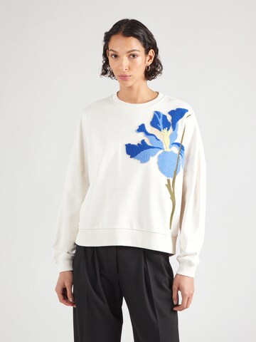 Ted BakerSweater majica 'Sanderr' - bijela boja: prednji dio