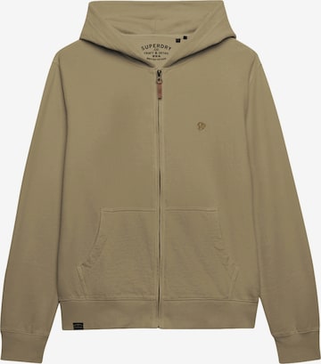 Superdry & Co Bluza rozpinana 'Essential' w kolorze zielony: przód