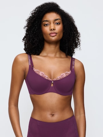 TRIUMPH T-shirt Bra ' Wild Gardenia Florale ' in Purple: front