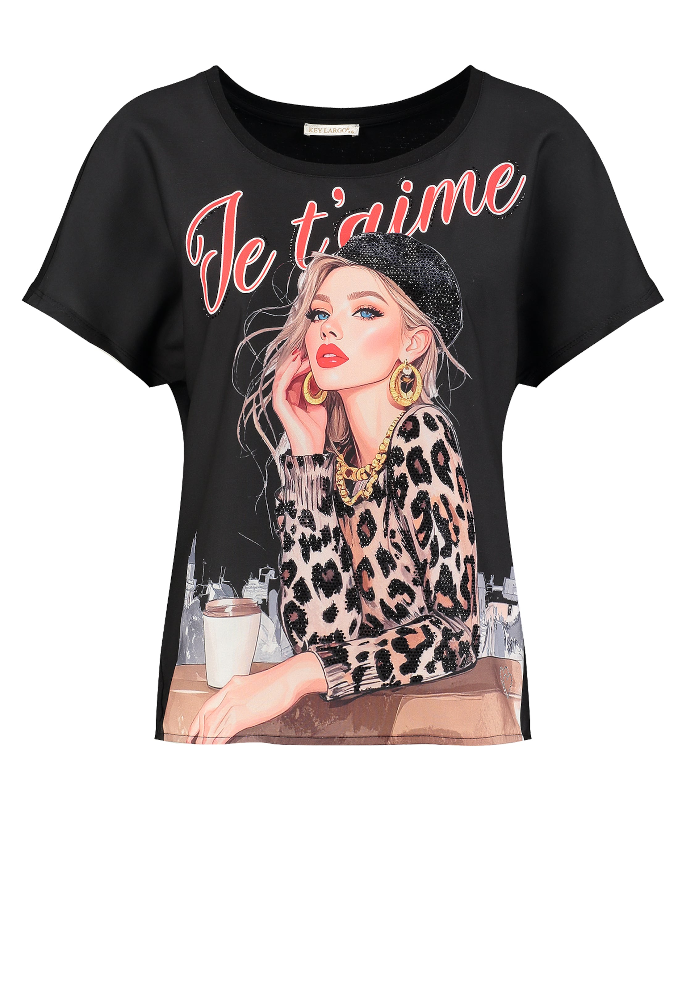 Key Largo - Camiseta 'Femme' en negro: frente