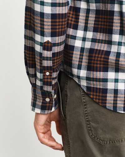 GANT Button Up Shirt in marine blue / Caramel / Dark green / White, Item view