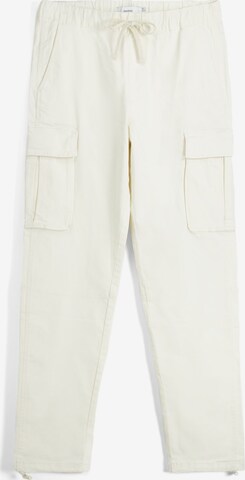 Pantalon cargo Bershka en blanc : devant