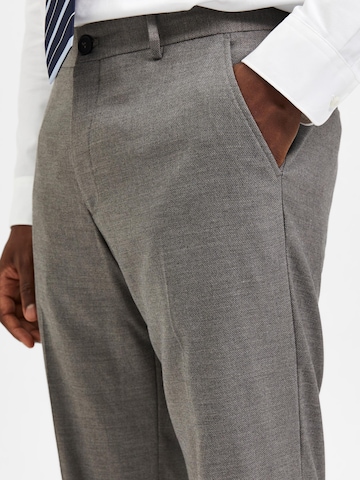 SELECTED HOMME Regular Pleated Pants 'Logan' in Grey