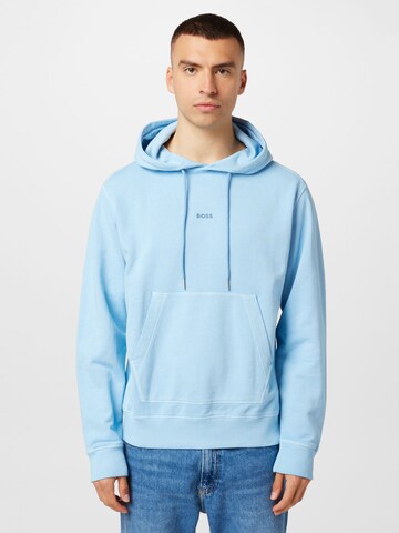 Sweat-shirt 'Wefadehoody' BOSS en bleu : devant