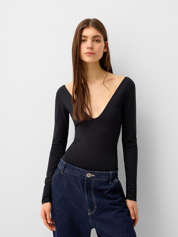 Shirtbody Bershka en noir : devant