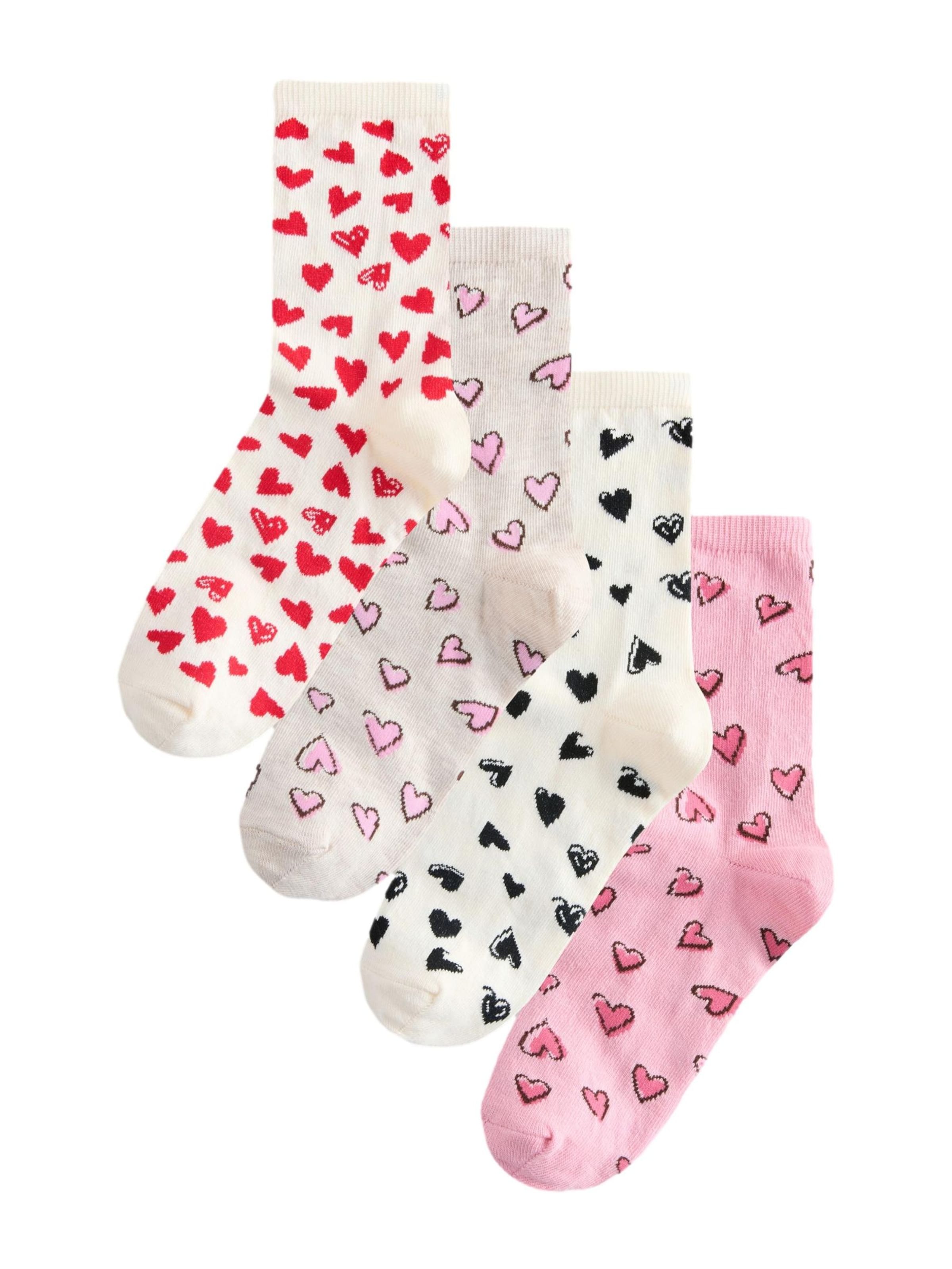 Next Sokker i lysegrå / lyserød / blodrød / hvid, Produktvisning