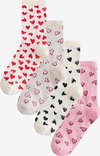 Kojinės iš Next, spalva – šviesiai pilka / rožių spalva / kraujo spalva / balta, Prekių apžvalga