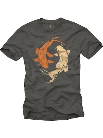 MAKAYA Shirt 'Yin Yang Kois' in Grey: front