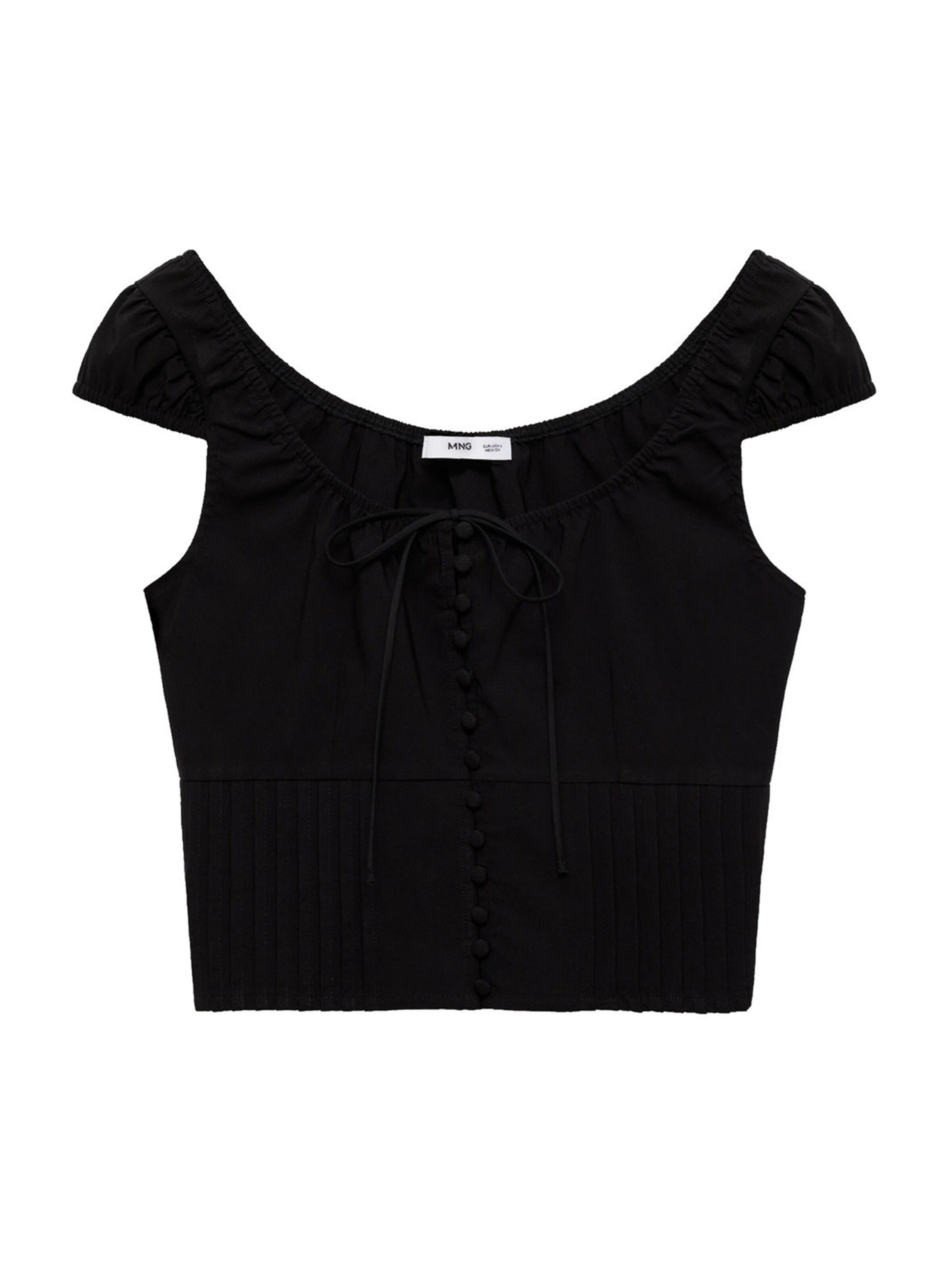 MANGO Blouse 'FRESO' in Zwart: voorkant