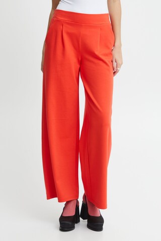 ICHI Wide leg Chino 'Kate' in Rood: voorkant