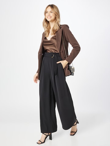 ABOUT YOU Wide leg Bandplooibroek 'Gina' in Zwart