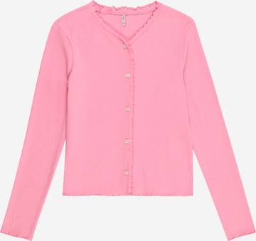 KIDS ONLY Gebreid vest 'LAILA' in Roze: voorkant