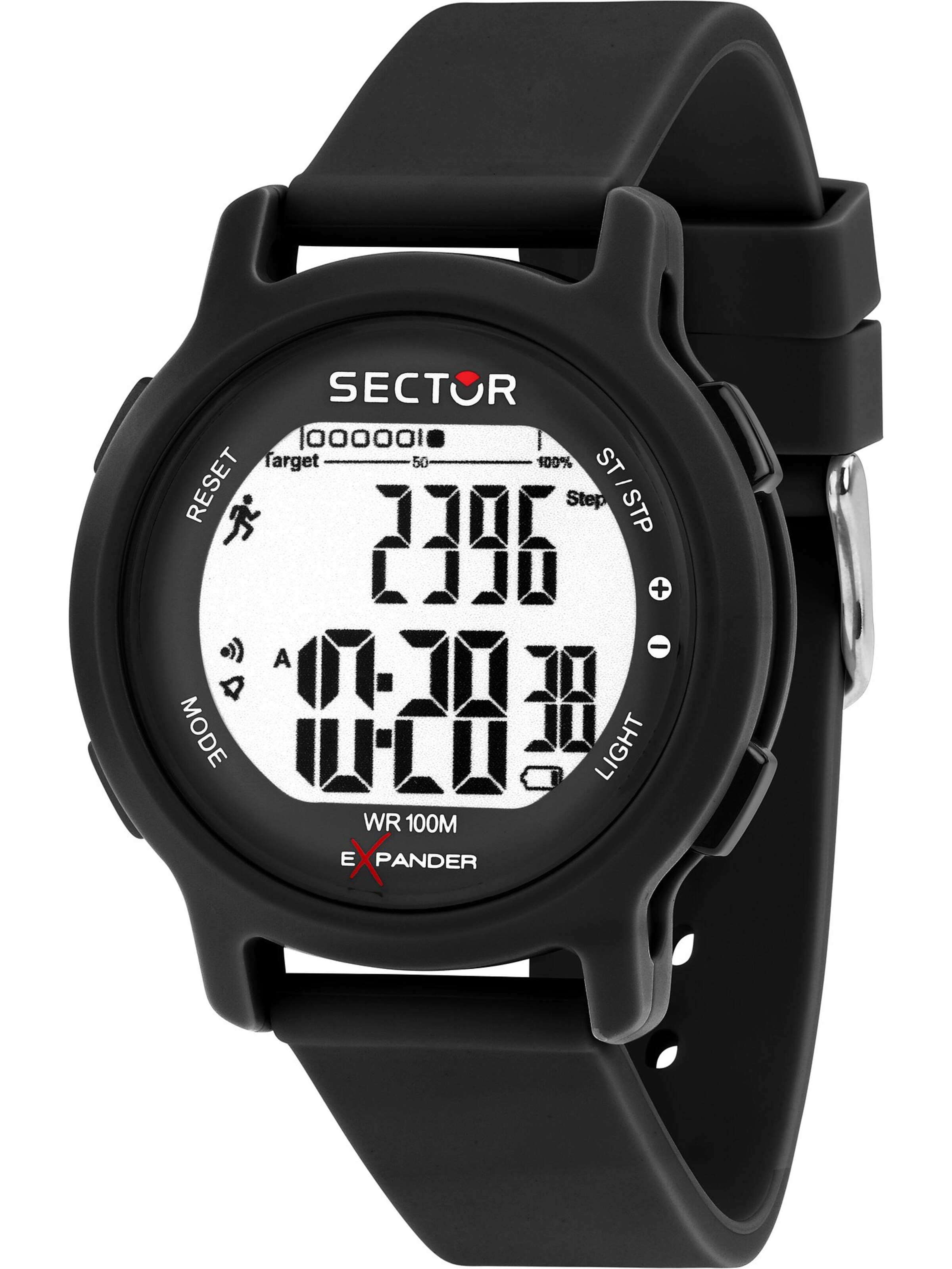SECTOR Digitaluhr in Schwarz: Vorderseite