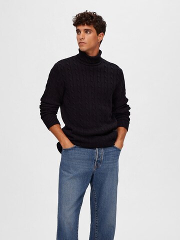 SELECTED HOMME Pullover i sort: forside