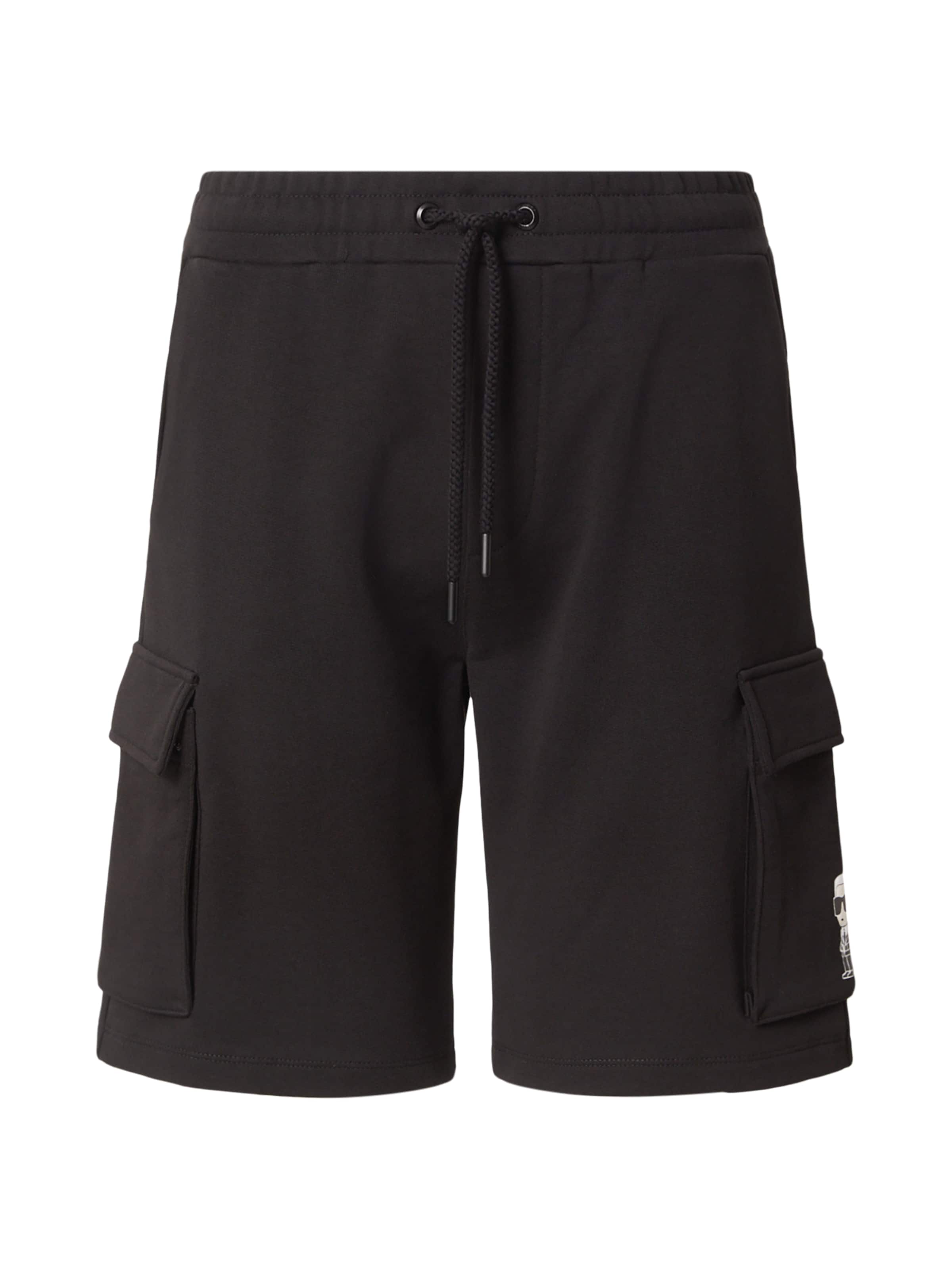 Karl Lagerfeld - Regular Calças cargo em preto: frente