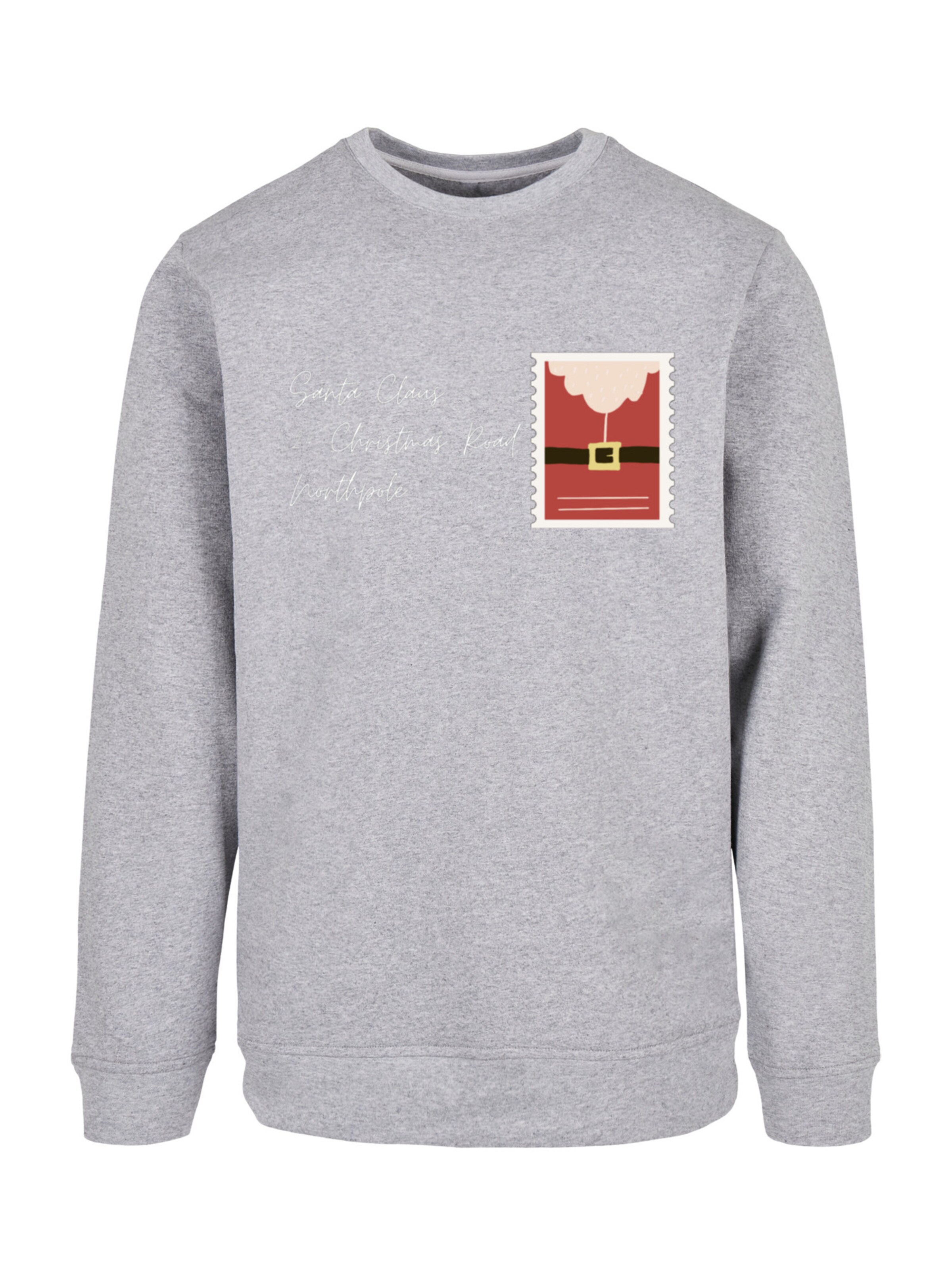F4NT4STIC Sweatshirt 'Santa Letter Weihnachten' in Grijs: voorkant