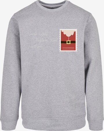Sweat-shirt 'Santa Letter Weihnachten' F4NT4STIC en gris : devant