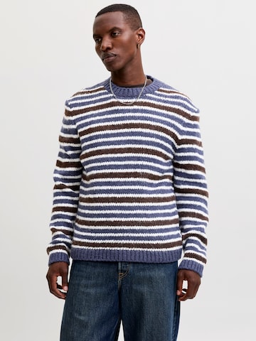 JACK & JONES Sweater 'JORSALAMANCO' in Blue: front